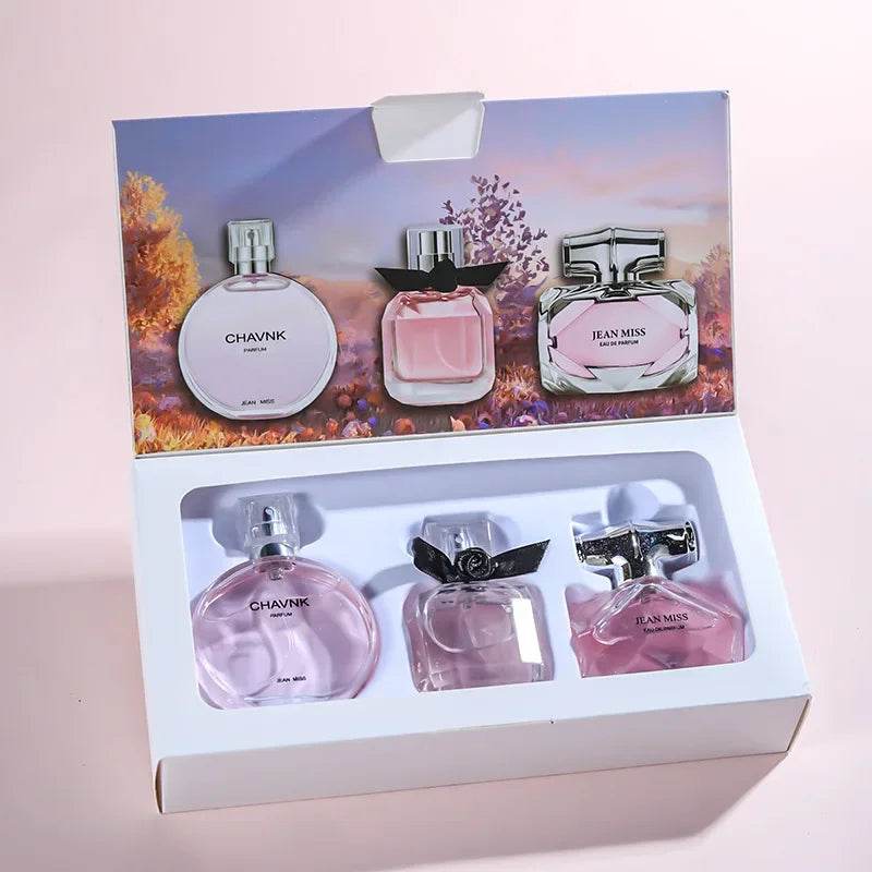 90ML(30mlx3PCS) Eau De Parfum Gift Box Feminino Spray Fresh Light Scent Floral Fruity Chypre Notes LongLasting Women Perfume Set - FLORANZANI- Beauté & Santé