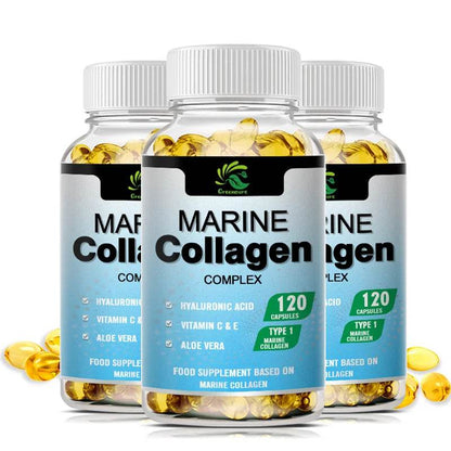 Greensure Marine Collagen - With Hyaluronic Acid, Biotin & Blueberry Support Joint, Hair, Skin, Nail, Cartilage & Overall Health - FLORANZANI- Beauté & Santé