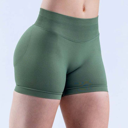 Epligg Damen-Fitness-Sport-Shorts, 11,4 cm, mit Logo, Gym-Shorts, geripptes Band, Workout, Scrunch Butt, Yoga, Booty, Laufshorts