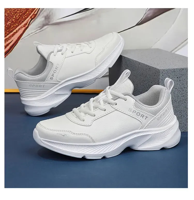 Women's Casual Shoes Breathable Walking Strap Flat Shoes Sports Tennis Women's White and Black Casual Training Shoes New 2024