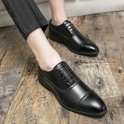 Carving Dress Shoes Men Luxury Designer Fashion Handmade Business Formal Shoes Men Original Pointed Wedding Shoes 2024 - FLORANZANI- Beauté & Santé