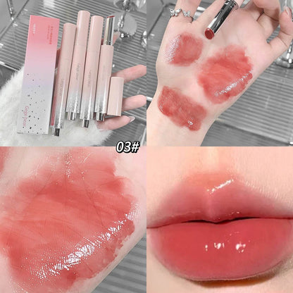 Jelly Solid Lip Gloss Cute Hydrating Mirror Red Brown Lipstick Clear Moisturizing Lips Tint Nature Nude Lip Makeup Cosmetics - FLORANZANI- Beauté & Santé