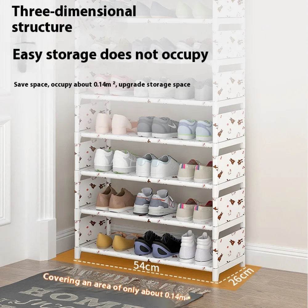 Bear pattern Shoe Rack Furniture Multi-Layer Outside Cover Storage Cabinet Home Indoor Waterproof Protective Organize shoe rack - FLORANZANI- Beauté & Santé