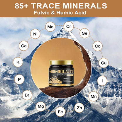 Original Organic Shilajit Resin Bitter Taste 100% Pure Himalaya Beauty Health Hormone Balance 85+ Trace Minerals Fulvic Acid - FLORANZANI- Beauté & Santé