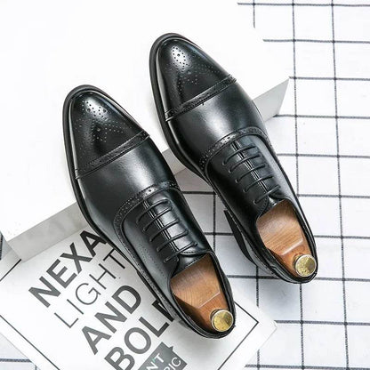 Carving Dress Shoes Men Luxury Designer Fashion Handmade Business Formal Shoes Men Original Pointed Wedding Shoes 2024 - FLORANZANI- Beauté & Santé