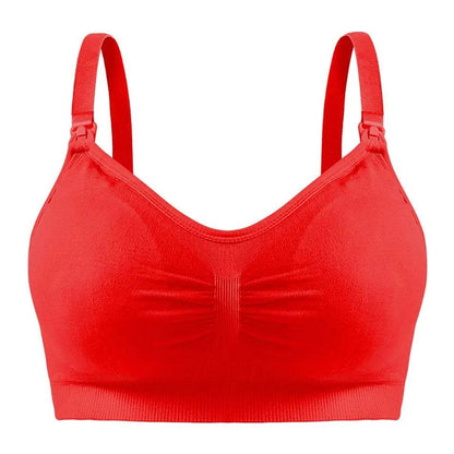 Breastfeeding Bra Upper Buckle And No Steel Ring Double Layer Seamless Postpartum Breastfeeding Bra Removable Chest Pad - FLORANZANI- Beauté & Santé