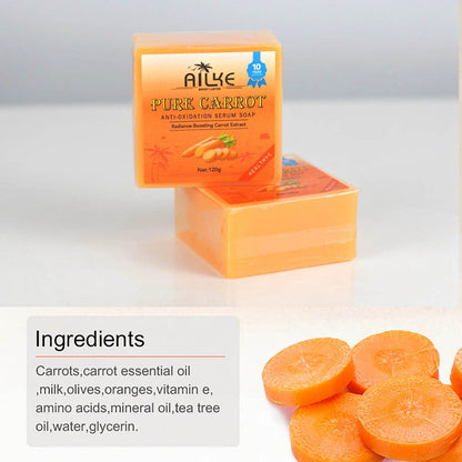 AILKE Pure Carrot Anti-Oxidation Serum Soap, Cleaning Stains, Skin Brightening Soap Bar, With Vitamin C, For Body And Face Use - FLORANZANI- Beauté & Santé