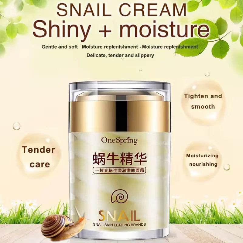 Snail Anti-Aging Face Cream Collagen Firming Fade Fine Lines Eye Massage Roller Anti Wrinkles Eye Bags Korean Skin Care Product - FLORANZANI- Beauté & Santé