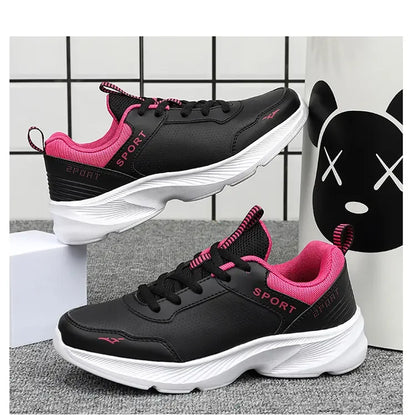 Women's Casual Shoes Breathable Walking Strap Flat Shoes Sports Tennis Women's White and Black Casual Training Shoes New 2024