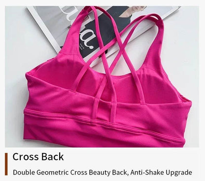 Sexy Fashion Cross Back Women Yoga Sport Bras Breathable Quick-Drying Shockproof Yoga Underwear Fitness Running Exercise Bra - FLORANZANI- Beauté & Santé