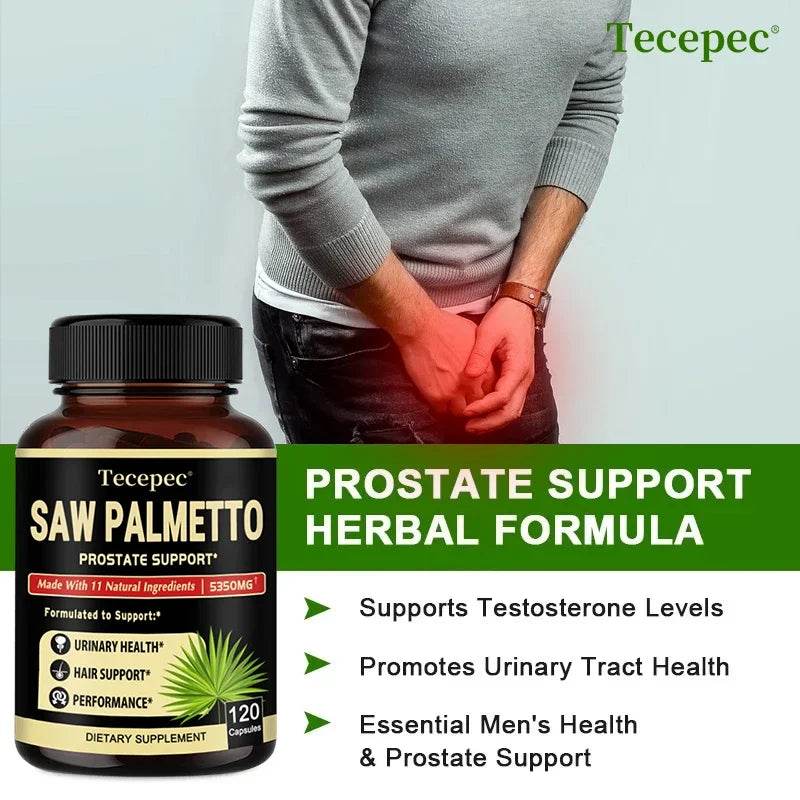 Saw Palmetto Capsules - Men's Prostate Health, Reduce Urinary Frequency, Promote Hair Growth - FLORANZANI- Beauté & Santé