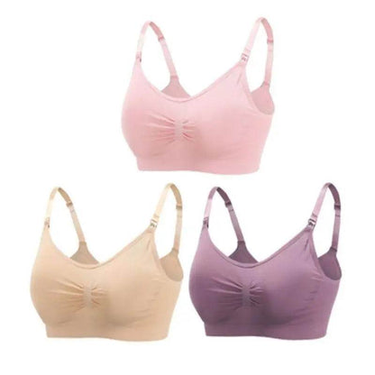 3pcs/Set High Quality Maternity Nursing Bras Cotton Breastfeeding Pregnant Underwear Seamless Large Size Breathable Bra Push Up - FLORANZANI- Beauté & Santé