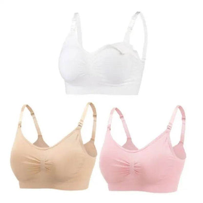 3pcs/Set High Quality Maternity Nursing Bras Cotton Breastfeeding Pregnant Underwear Seamless Large Size Breathable Bra Push Up - FLORANZANI- Beauté & Santé