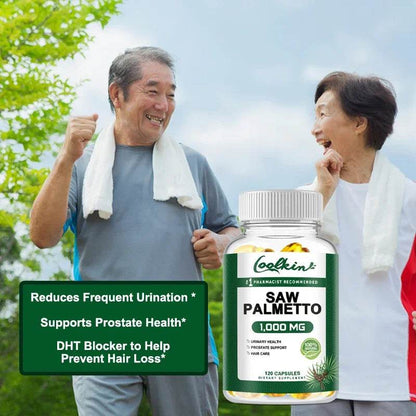 Saw Palmetto Capsules, Fatty Acids and Essential Nutrients From Saw Palmetto Berries Men's Health Support Non-GMO - FLORANZANI- Beauté & Santé