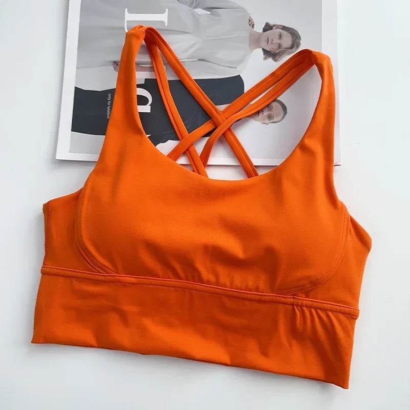 Sexy Fashion Cross Back Women Yoga Sport Bras Breathable Quick-Drying Shockproof Yoga Underwear Fitness Running Exercise Bra - FLORANZANI- Beauté & Santé