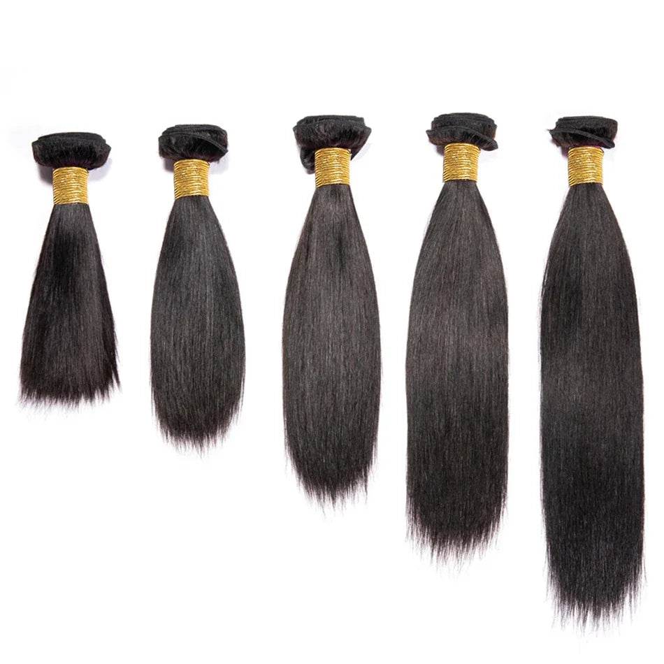 12A Peruvian Straight Bundles 100% Raw Human Hair Bundles Virgin Hair 1/3/4 PCS Natural Black Cheap Wholesale Hair Extensions - FLORANZANI- Beauté & Santé