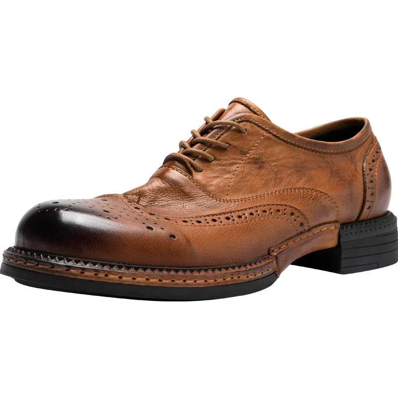 Soft Leather Mens Wedding Brogues Shoes Luxury Genuine Leather Autumn Designer Handmade Quality Autumn Formal Social Shoes Man - FLORANZANI- Beauté & Santé