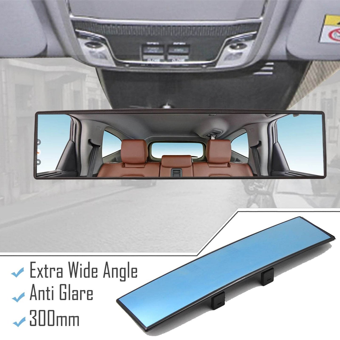 Universal Car Mirror Interior Rearview Mirrors Auto Rear View Mirror Anti-glare Wide-angle Surface Blue Mirror Auto Accessories - FLORANZANI- Beauté & Santé