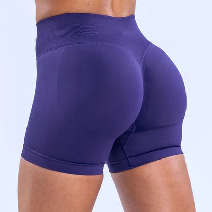 Epligg Damen-Fitness-Sport-Shorts, 11,4 cm, mit Logo, Gym-Shorts, geripptes Band, Workout, Scrunch Butt, Yoga, Booty, Laufshorts