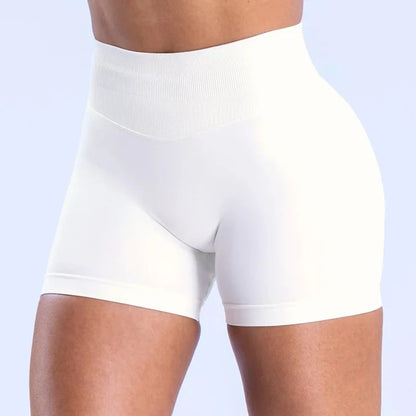 Epligg Damen-Fitness-Sport-Shorts, 11,4 cm, mit Logo, Gym-Shorts, geripptes Band, Workout, Scrunch Butt, Yoga, Booty, Laufshorts