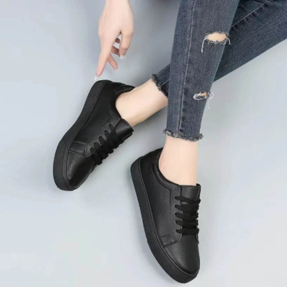 New Casual Sneakers for Women 2024 Spring Black Lace Up Female Flats Casual Women's Fashion Ladies Sports Shoes Size 36-41 - FLORANZANI- Beauté & Santé