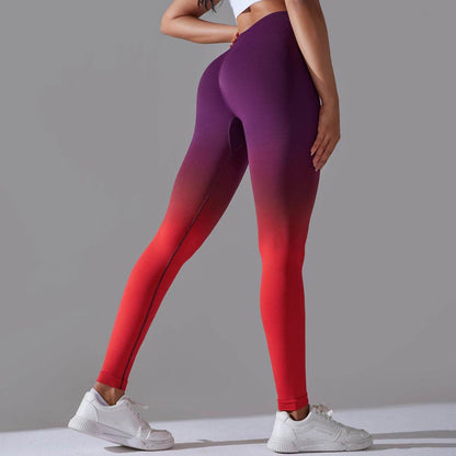 Gradual Change Yoga Pants High Waisted Gym Leggings Sport Women Fitness Seamless Female Legging Tummy Control Running Training - FLORANZANI- Beauté & Santé