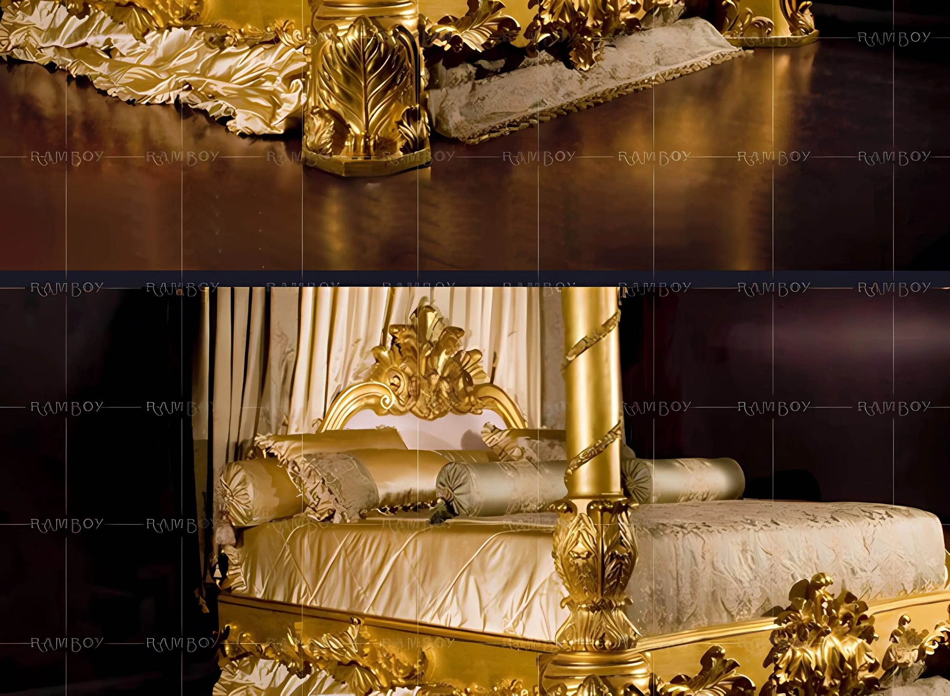 Luxury High Quality Bed Frame European Double King Size Customizable Bed Solid Wood Luxury Vintage Cama Casal Bedroom Furniture - FLORANZANI- Beauté & Santé