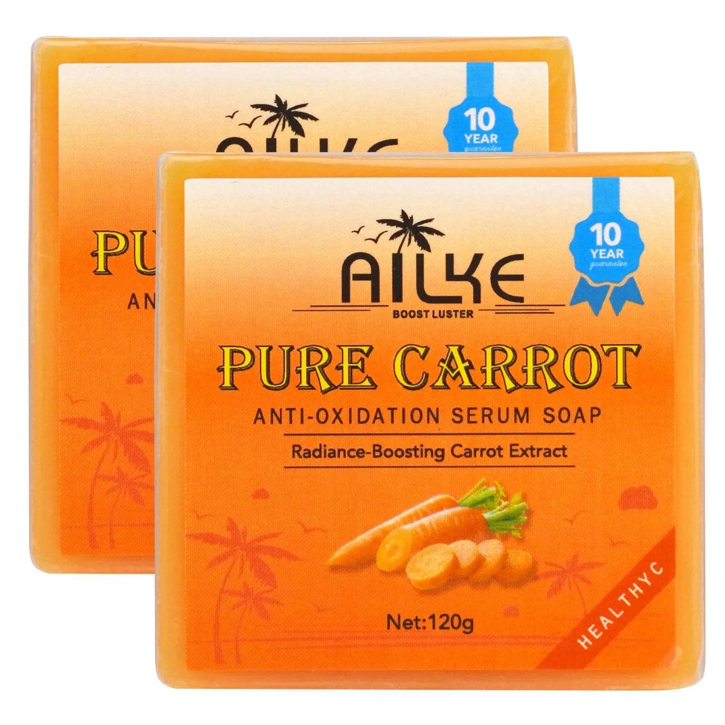 AILKE Carrot Whitening Anti Oxidant Soap, With Vitamin C, Boost Collagen, Skin Brightening and Glowing, For Body & Face - FLORANZANI- Beauté & Santé