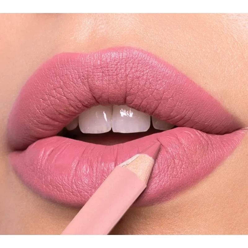 12Color Matte Lipliner Pink Lip Liner Pencil Waterproof Plumping Stain Lipstick Natural Nude Outline Lips Contour Makeup girl - FLORANZANI- Beauté & Santé