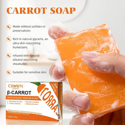 Carrot Soap for Skin Cleaning Stains Skin Soap Bar with Vitamin E for Body and Face Use Facial Cleanser Unisex Valentine's Day - FLORANZANI- Beauté & Santé