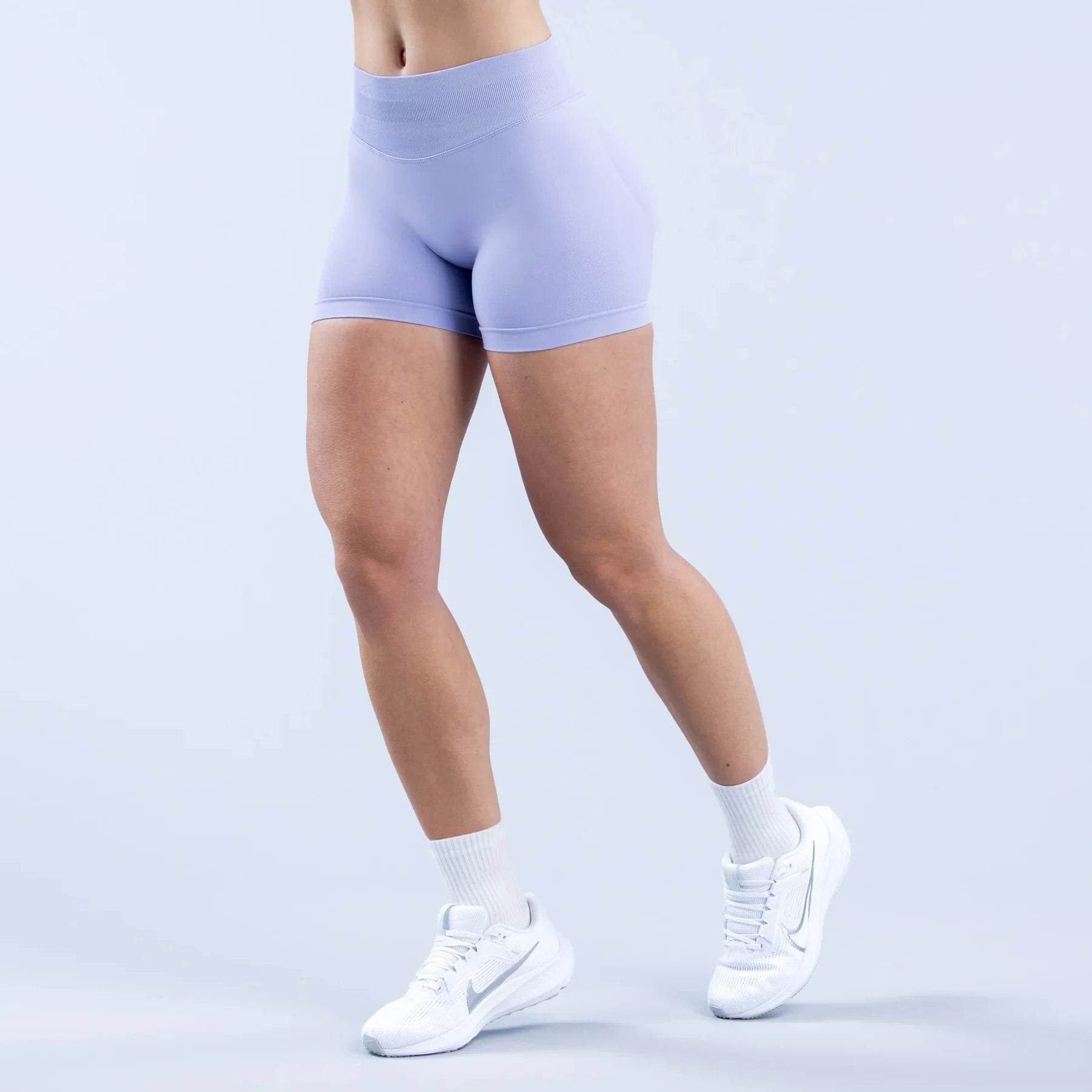 Impact Shorts Low Ribbed Band Gym Shorts Women Workout Clothes Scrunch Bum Seamless Shorts Yoga Biker Sports Shorts - FLORANZANI- Beauté & Santé