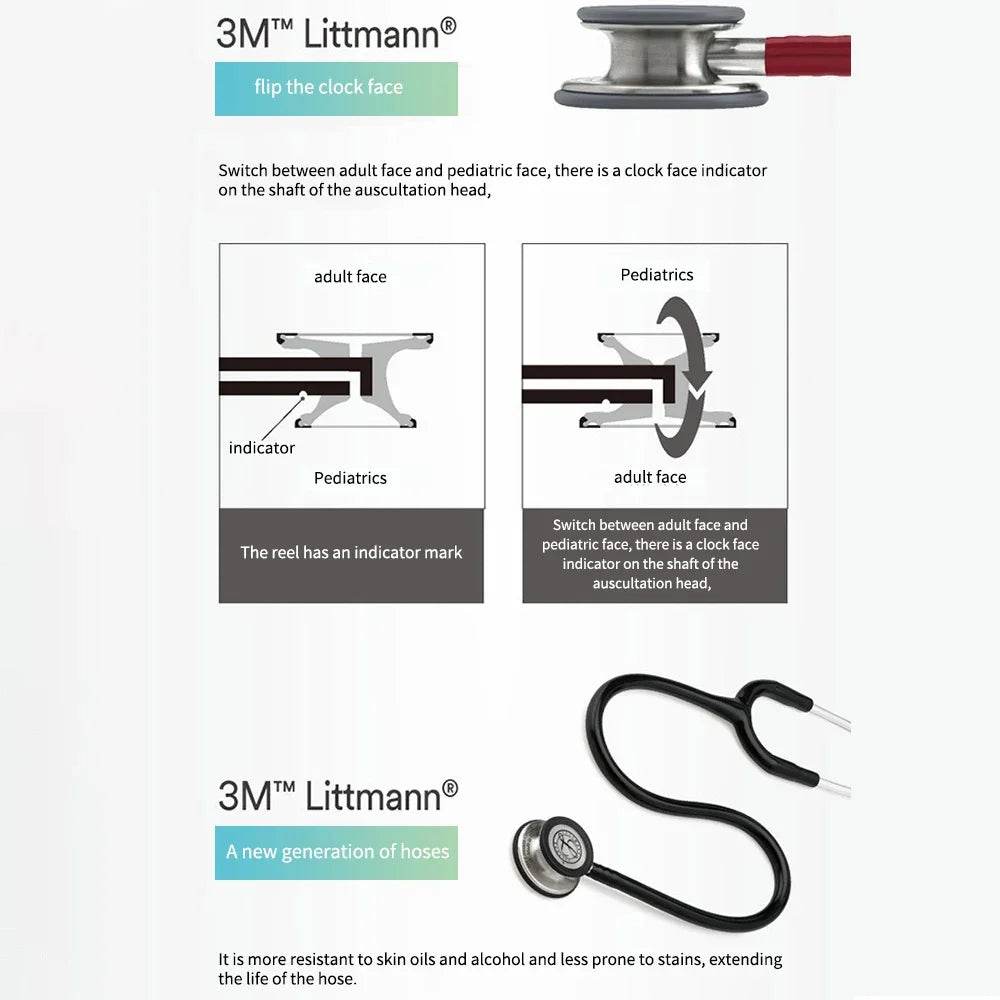 For 3M Littman Classic III Stethoscope Double Diaphragm Frequency Professional Medical Double Head For Doctor Health Care - FLORANZANI- Beauté & Santé