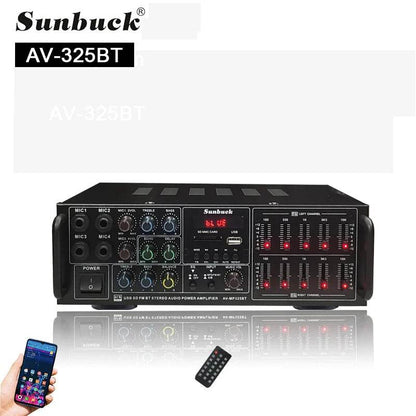 8000W Bluetooth Amplifiers Support 4 Way Microphone Input USB SD FM AUX Digital Audio Stereo Amplificador Speaker Remote Control - FLORANZANI- Beauté & Santé