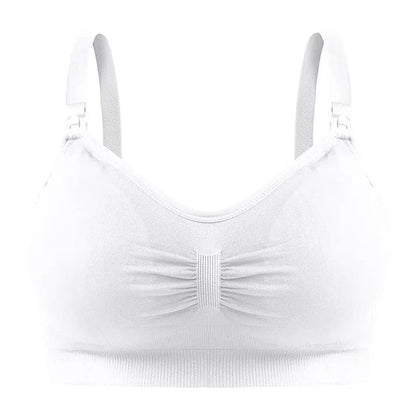 Breastfeeding Bra Upper Buckle And No Steel Ring Double Layer Seamless Postpartum Breastfeeding Bra Removable Chest Pad - FLORANZANI- Beauté & Santé