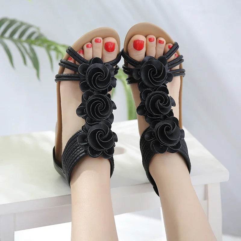 TIMETANG Gladiator Sandals Summer New Woman Fashion Platform Mid Heels Open Toe Wedge Sandals Soft Leather Sexy Casual Shoes - FLORANZANI- Beauté & Santé