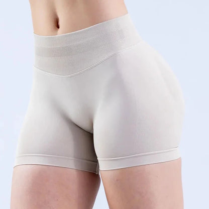 Epligg Damen-Fitness-Sport-Shorts, 11,4 cm, mit Logo, Gym-Shorts, geripptes Band, Workout, Scrunch Butt, Yoga, Booty, Laufshorts