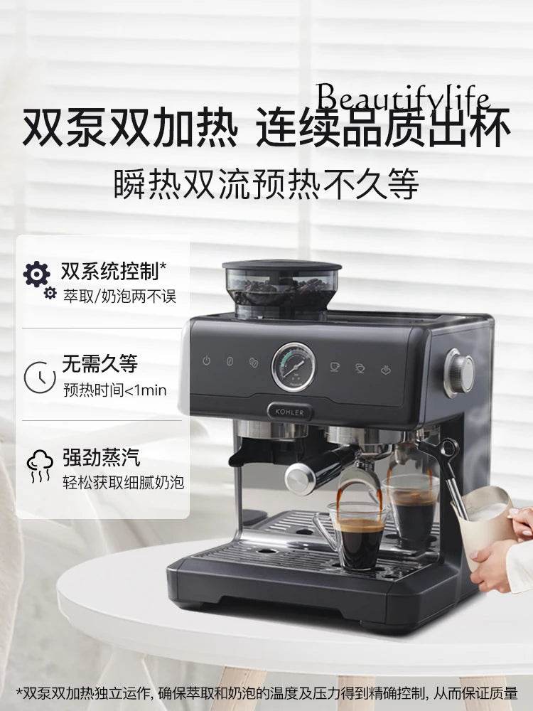 Espresso Commercial Coffee Machine Small Home Grinding Integrated Semi-Automatic Coffee Machine - FLORANZANI- Beauté & Santé