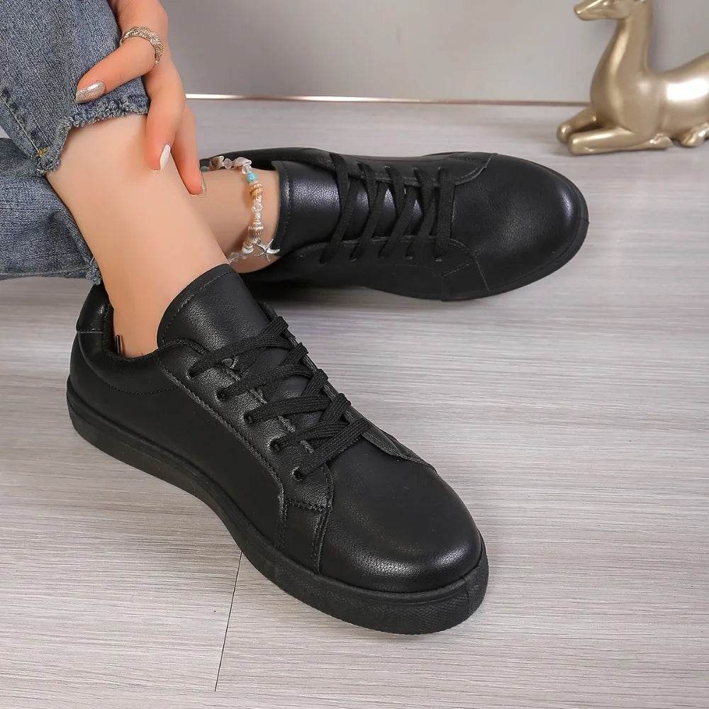 New Casual Sneakers for Women 2024 Spring Black Lace Up Female Flats Casual Women's Fashion Ladies Sports Shoes Size 36-41 - FLORANZANI- Beauté & Santé