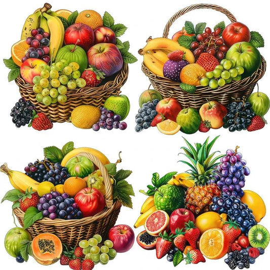 Three Ratels Bright tropical fruit classic stickers kitchen decoration refrigerator decals dessert shop window sticke G05 - FLORANZANI- Beauté & Santé