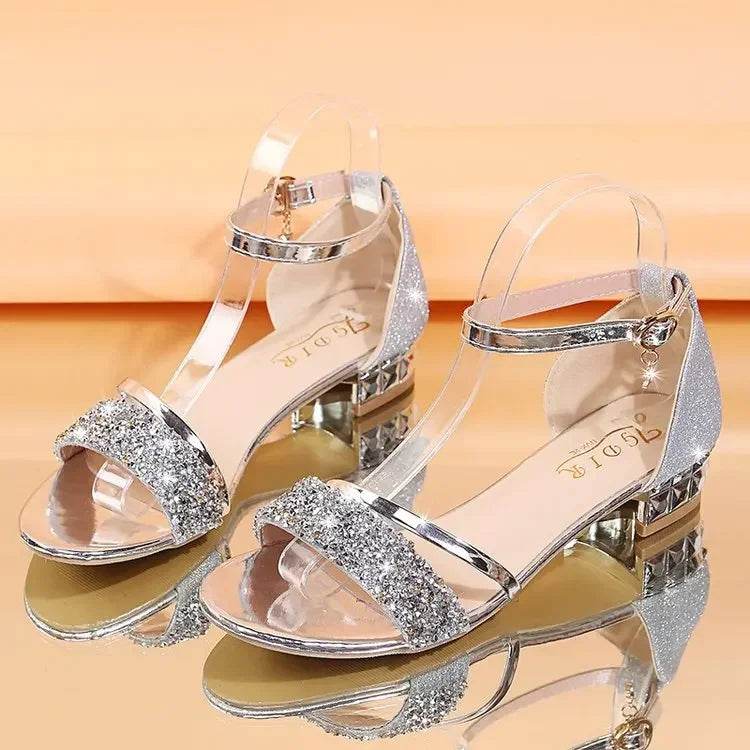 2025 New Fashion Women's Sandals Gold and Silver Low Heel Casual Shoes Women Open Toe Summer Light Fashion Women's Shoes - FLORANZANI- Beauté & Santé