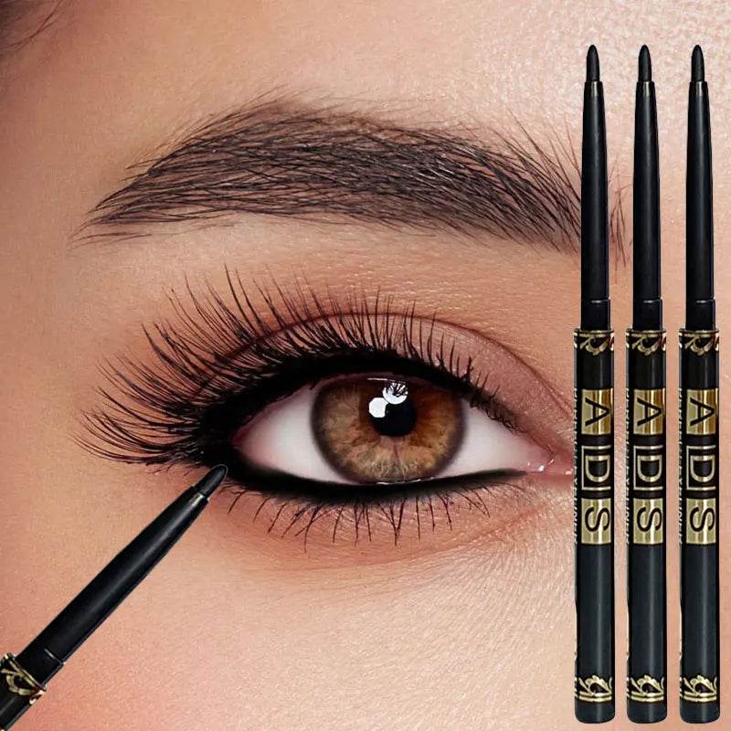 3pcs Long-Lasting Waterproof Black Eyeliner Pencils - Smudge & Sweat Proof for Bold Eye Makeup, Perfect Gift - FLORANZANI- Beauté & Santé