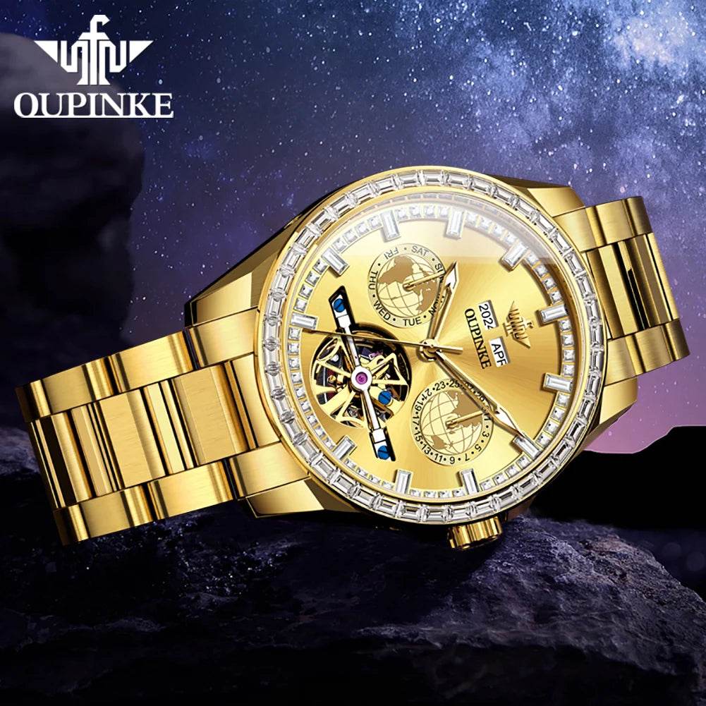 OUPINKE 3280 TOP Fully Automatic Mechanical Watch for Men Waterproof Luminous Weekly Calendar Date Original Brand Wristwatch - FLORANZANI- Beauté & Santé