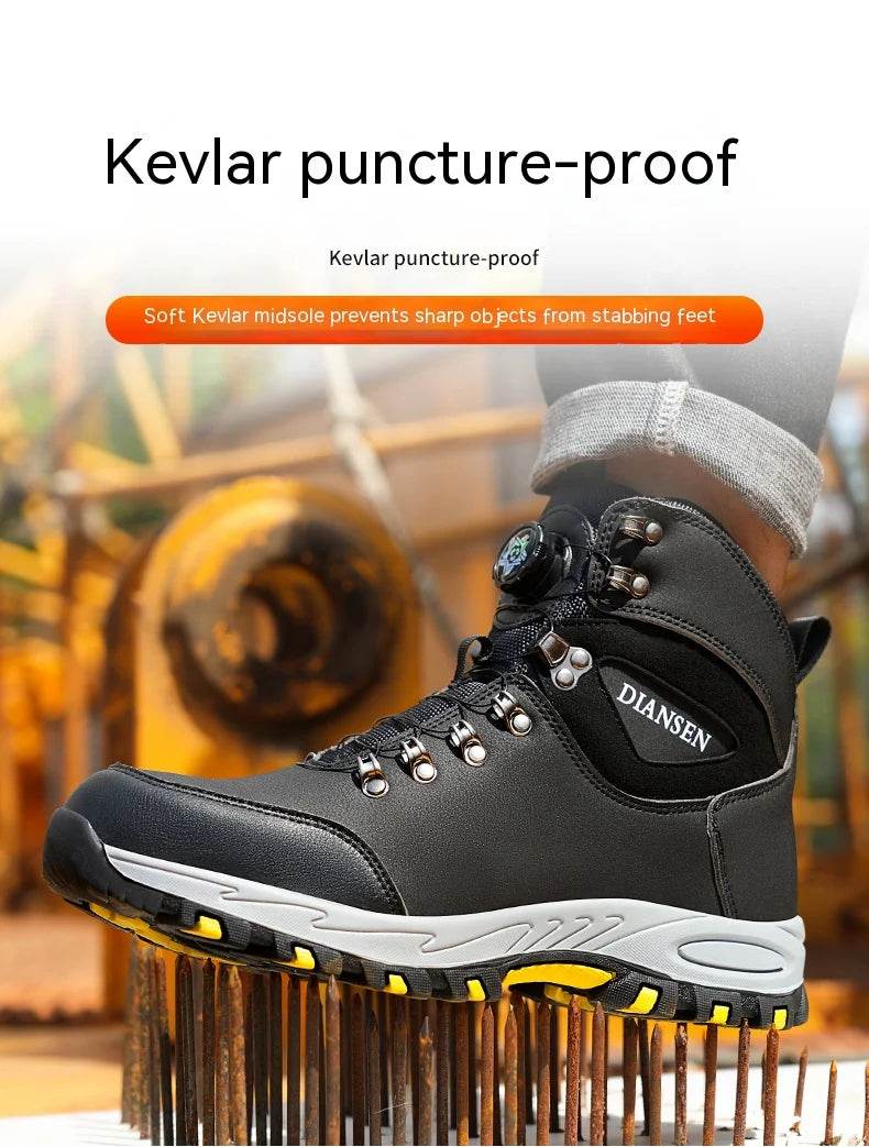 Rotating Button Safety Shoes Men Work Sneakers Indestructible Shoes Puncture-Proof Protective Shoes Work Boots Steel Toe - FLORANZANI- Beauté & Santé