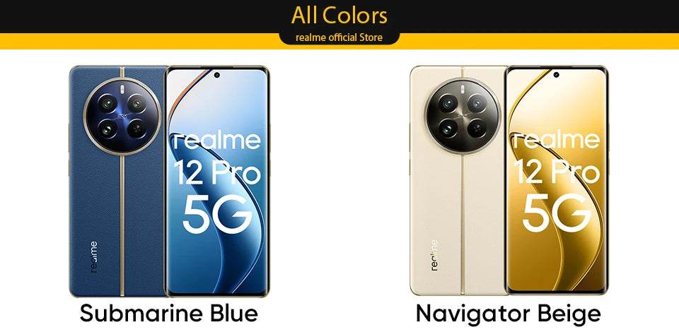 [World Premiere] realme 12 Pro 5G Smartphone 32MP Telephoto Portrait Camera Sony IMX882 OIS Camera Snapdragon® 6 Gen 1 Processor - FLORANZANI- Beauté & Santé