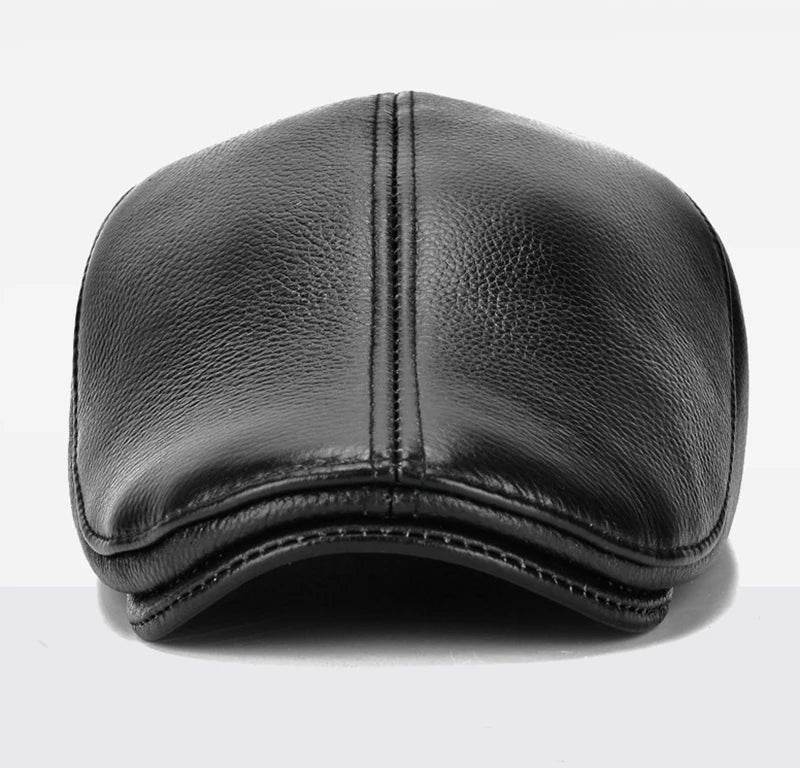 Men's outdoor leather hat winter Berets male warm Ear protection cap 100% genuine leather dad hat wholesale Leisure - FLORANZANI- Beauté & Santé