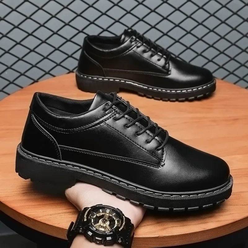 Sewn Men Leather Shoes British Style Men Shoes Men Sports Shoes Durable Thick Sole Men's Oxford Formal Leather Shoes - FLORANZANI- Beauté & Santé