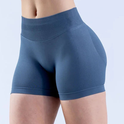 Epligg Damen-Fitness-Sport-Shorts, 11,4 cm, mit Logo, Gym-Shorts, geripptes Band, Workout, Scrunch Butt, Yoga, Booty, Laufshorts