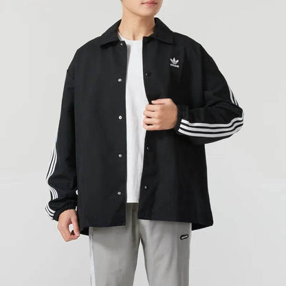 Adidas Clover coat men's 2024 winter new sportswear fashion lapel shirt casual jacket IZ1831 - FLORANZANI- Beauté & Santé