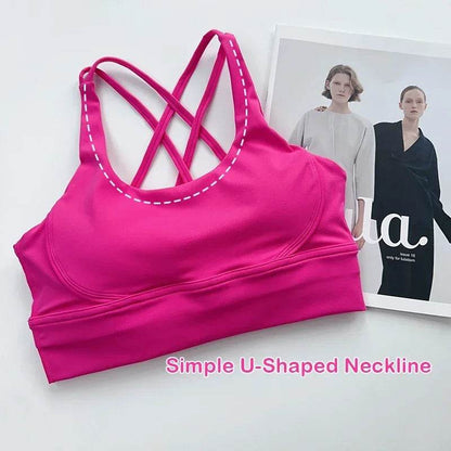 Sexy Fashion Cross Back Women Yoga Sport Bras Breathable Quick-Drying Shockproof Yoga Underwear Fitness Running Exercise Bra - FLORANZANI- Beauté & Santé