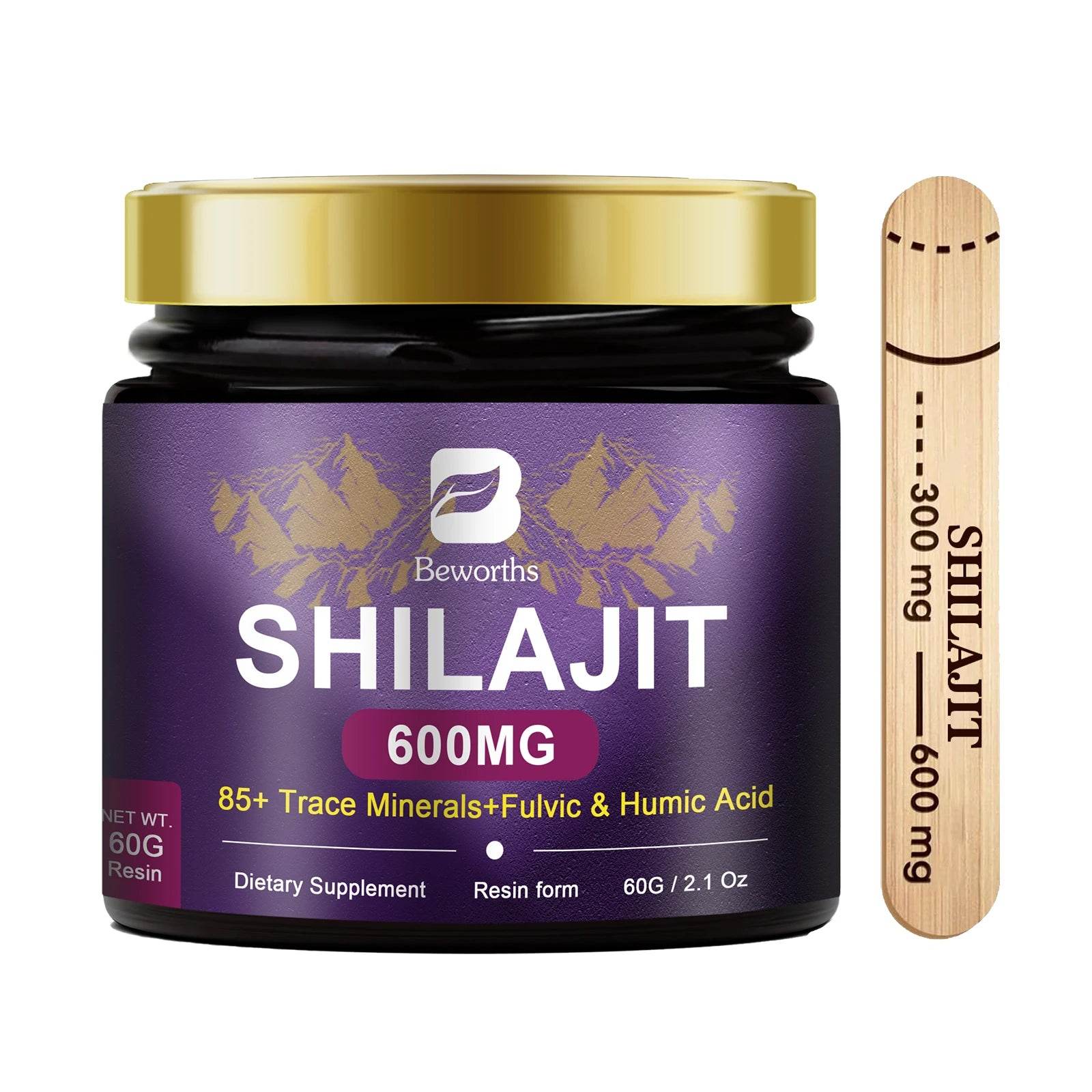 BEWORTHS 60ML 100% Original Shilajits High Purity Shilajit Resin with Fulvic Acid and 85+Trace Minerals Support Overall Health - FLORANZANI- Beauté & Santé